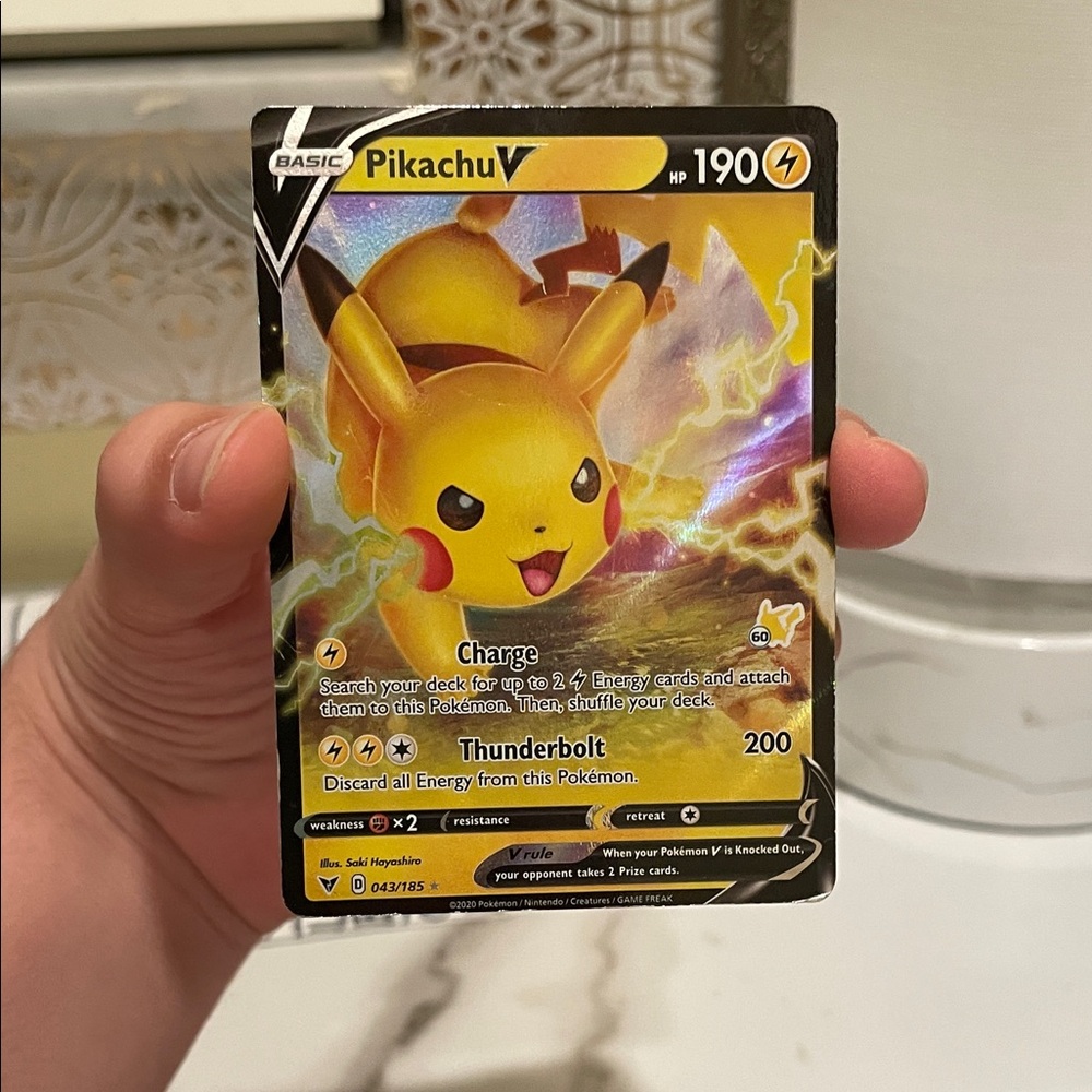 Pokemon Pikachu V Trading Card - Yellow and Black